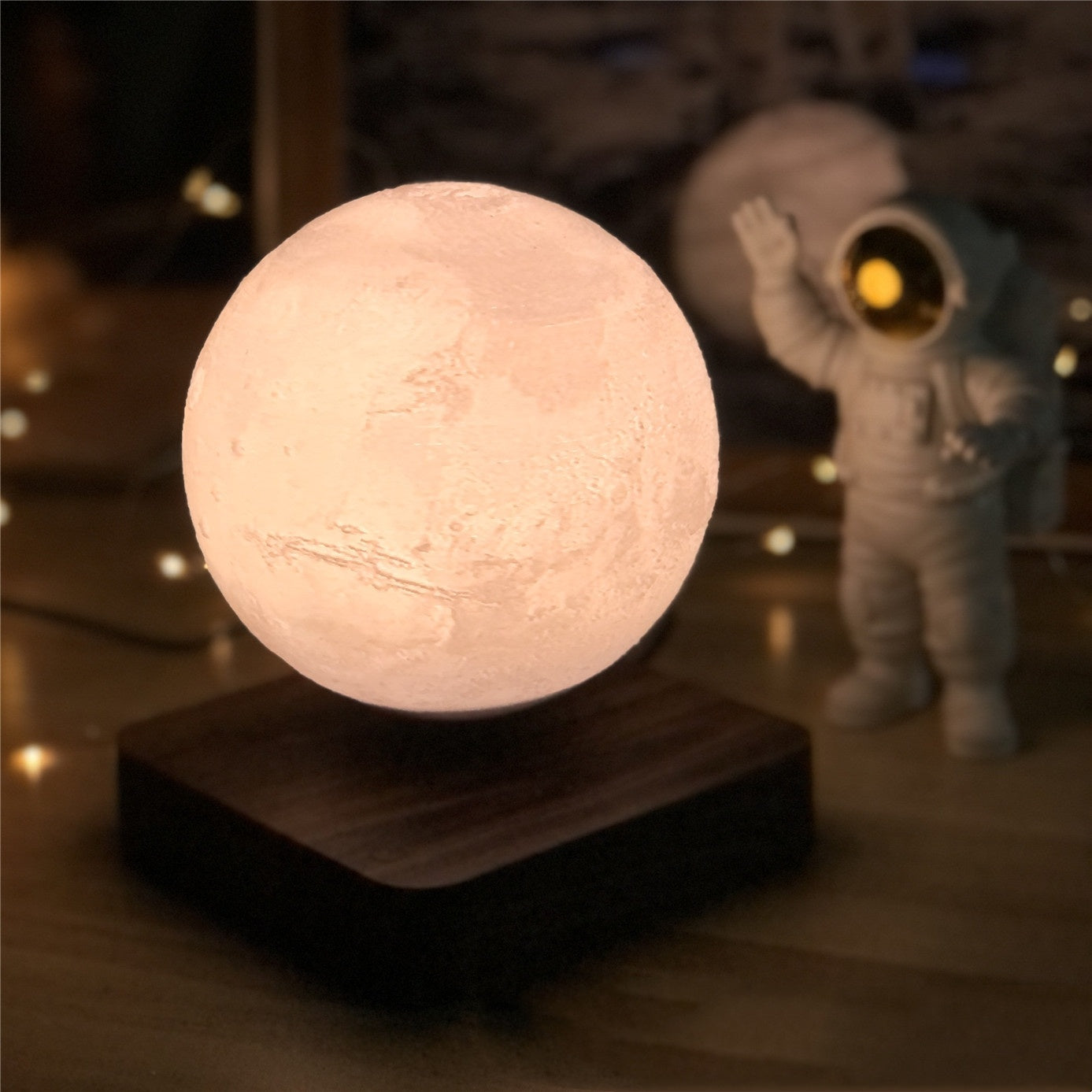 Illuminate Your World with Opulence: Luxe Magnetic Levitation Table Lamp featuring 3D Printed Moon Light & Planet Night Light