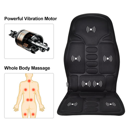 Melt Away Tension on-the-Go: Full Body Car Massage Seat Cushion with Heat & Vibration