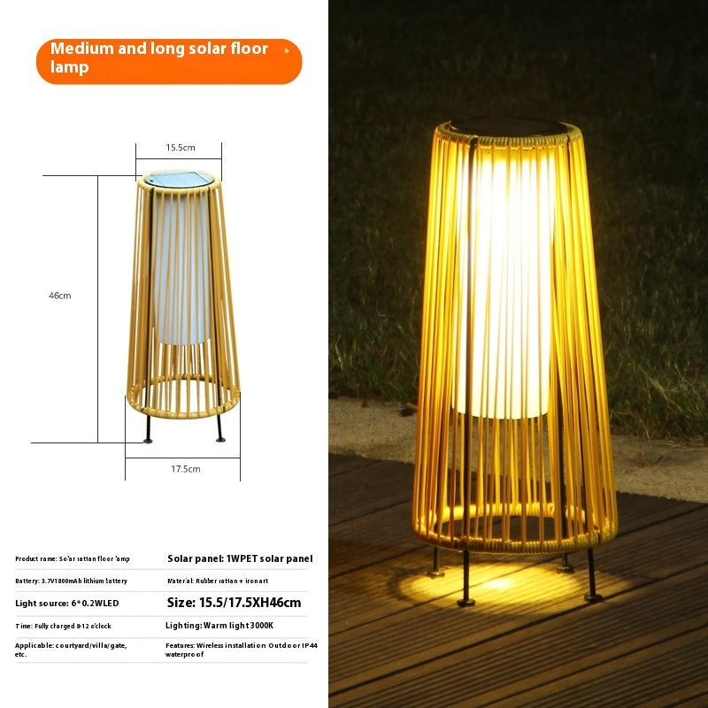 Waterproof High Brightness Hanging Imitation Bamboo Weaving Hollowed Lantern