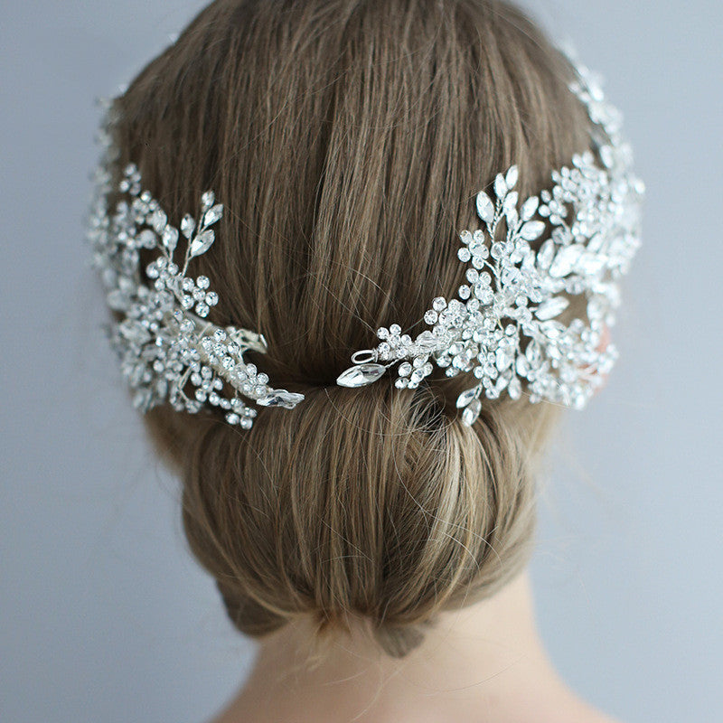 Rhinestone Hair Clip Bridal Wedding Wreath Headpiece